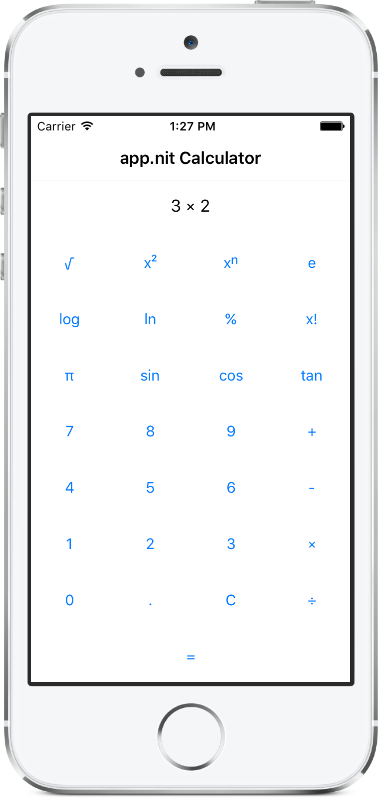 Scientific calculator on iOS